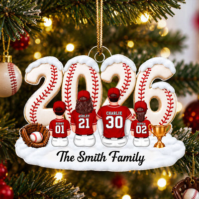 Trending Baseball Family Team - Personalized Acrylic Ornament - Christmas Gift For Boy, Girl, Family
