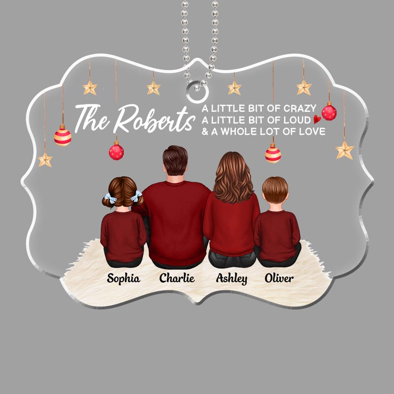 Family Whole Lot Of Love Personalized Christmas Acrylic Ornament