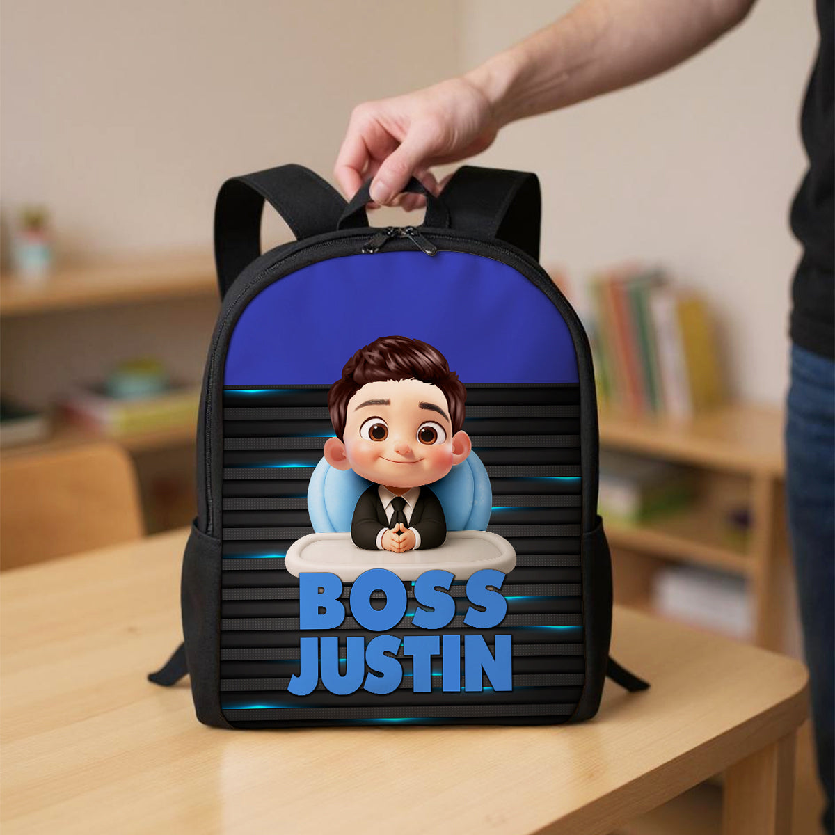 Kid Baby Boss Personalized Backpack, Toddler Elementary Kids Backpack, Back to School Backpack for Boys, Girls
