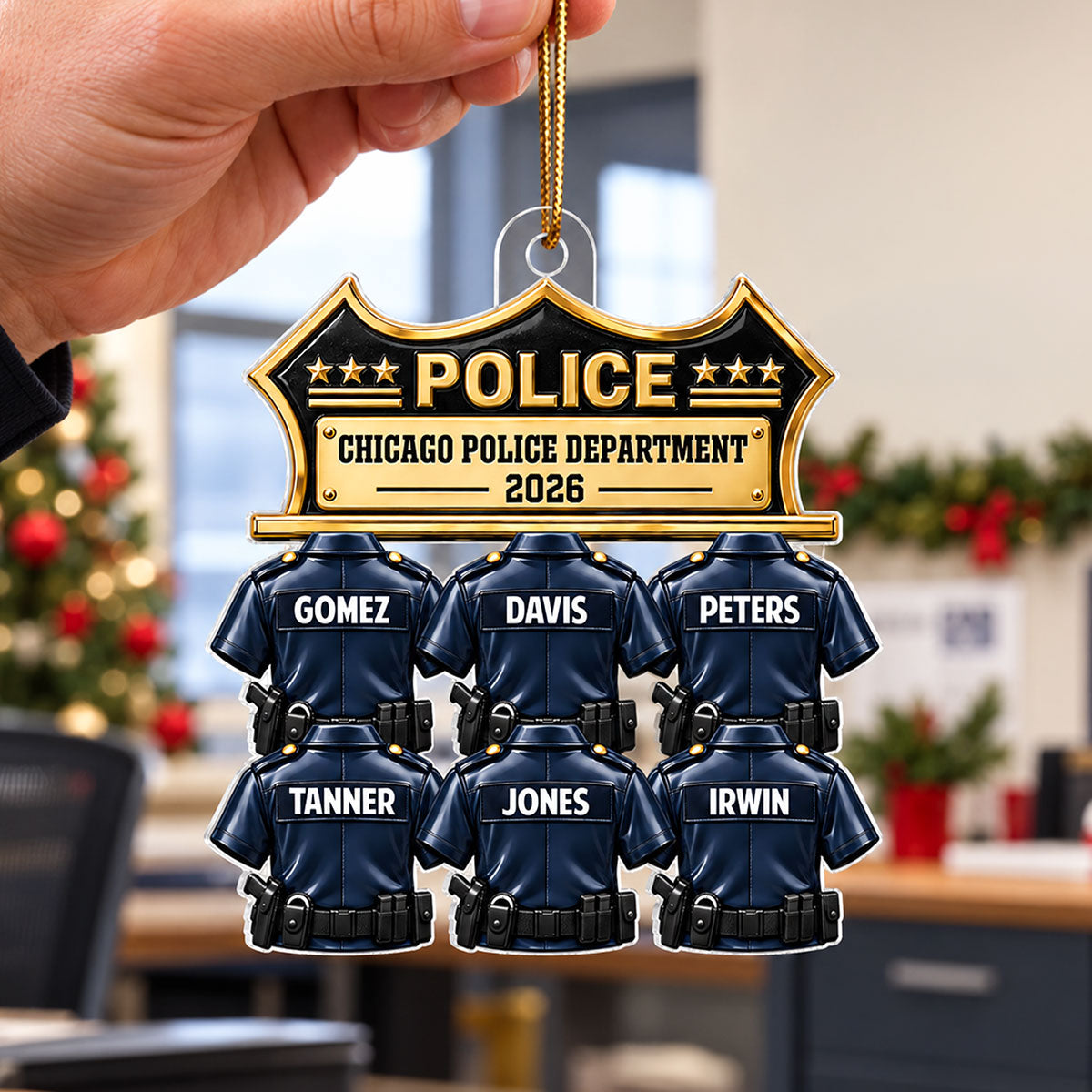 Police Officer Group Squad And Team - Personalized Acrylic Ornament - Christmas Gift For Police Officers Squad, Station, Captain