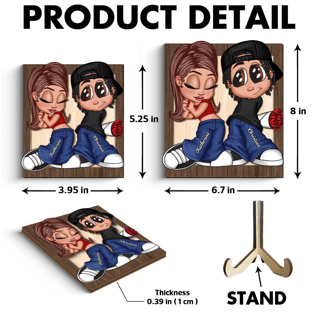 Y2K Couple Personalized 2-layer Wooden Plaque, Unique Valentine's Day Gift For Him, Gift For Her