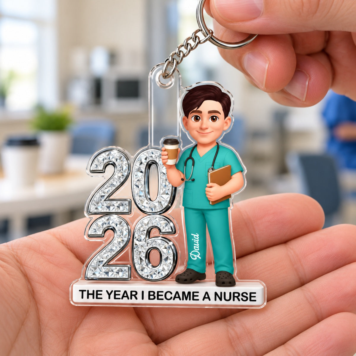 The Year I Became A Nurse - Personalized Acrylic Keychain - Christmas Gift, Graduation Gift For Nurse, Milestone Keepsake For Healthcare Workers