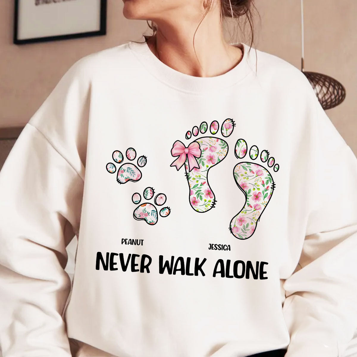 Dog Mom Never Walk Alone Personalized Shirt