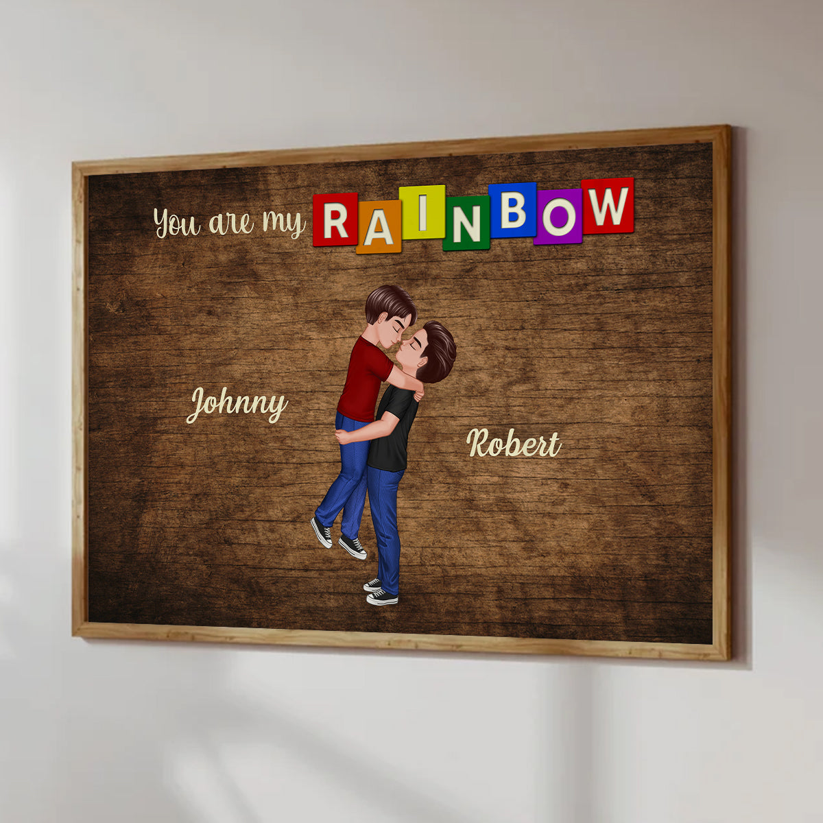 You Are My Rainbow LGBTQ Couple Personalized Poster, Pride Month Gift