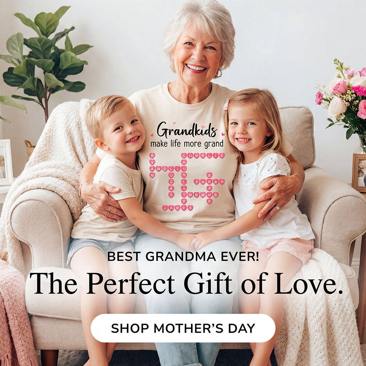 The Greatest Gift You Ever Know Crossword Puzzle Art - Personalized Shirt - Mother's Day Gift For Grandma