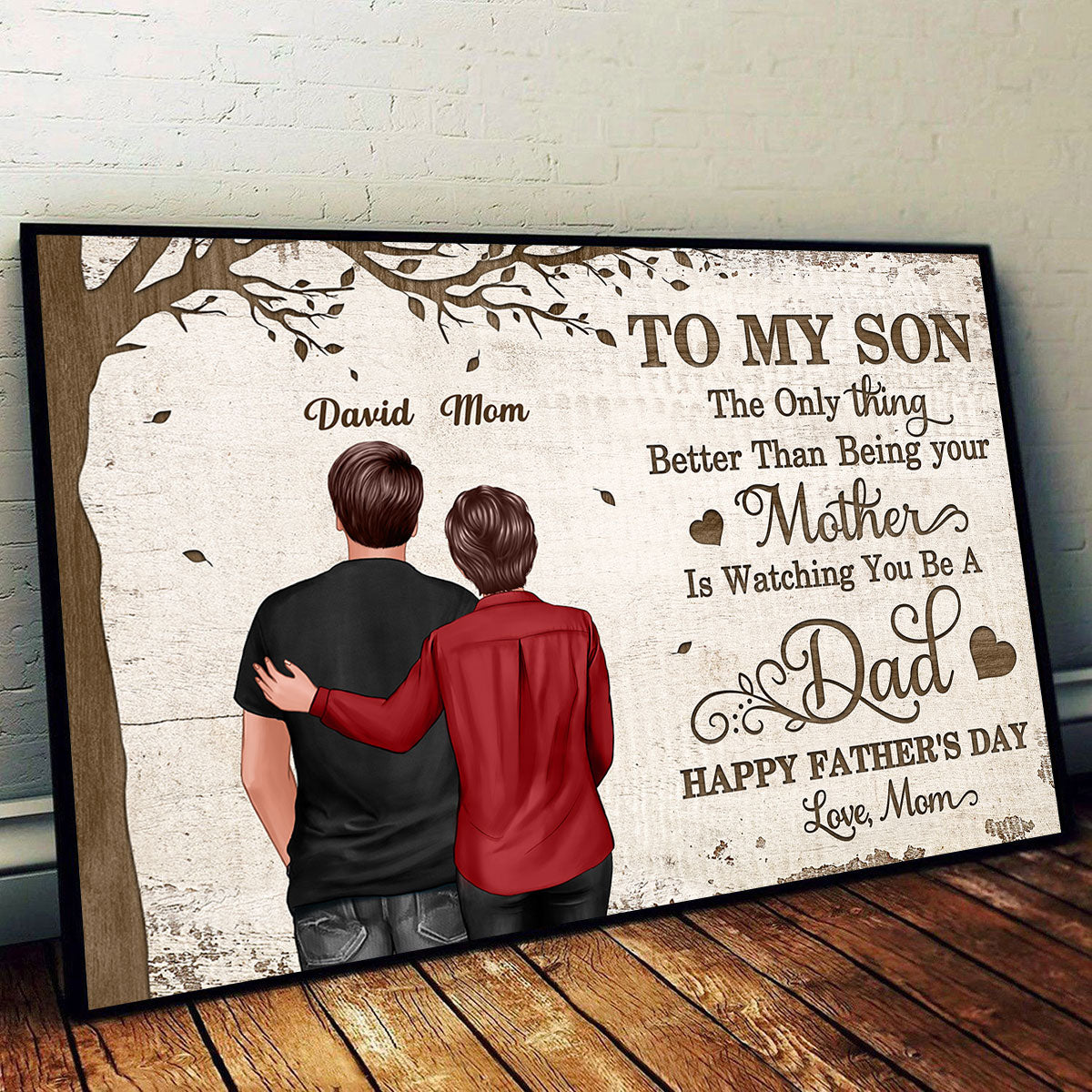 Under Tree To My Son From Mom Personalized Poster| Heartfelt Father's Day For Son