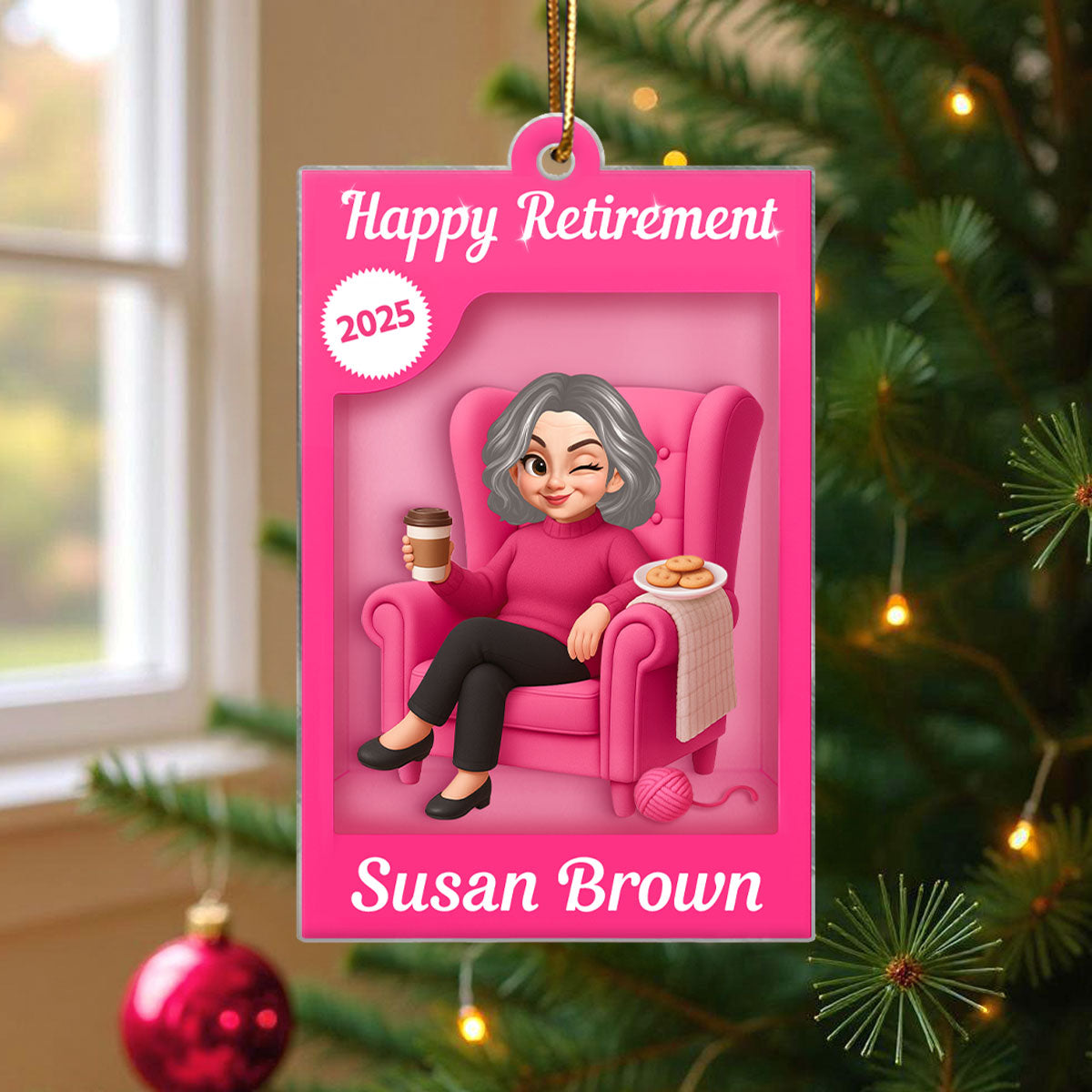 The Queen Has Retired Action Figure - Personalized Acrylic Ornament - Christmas Gift For Grandma, For Mom