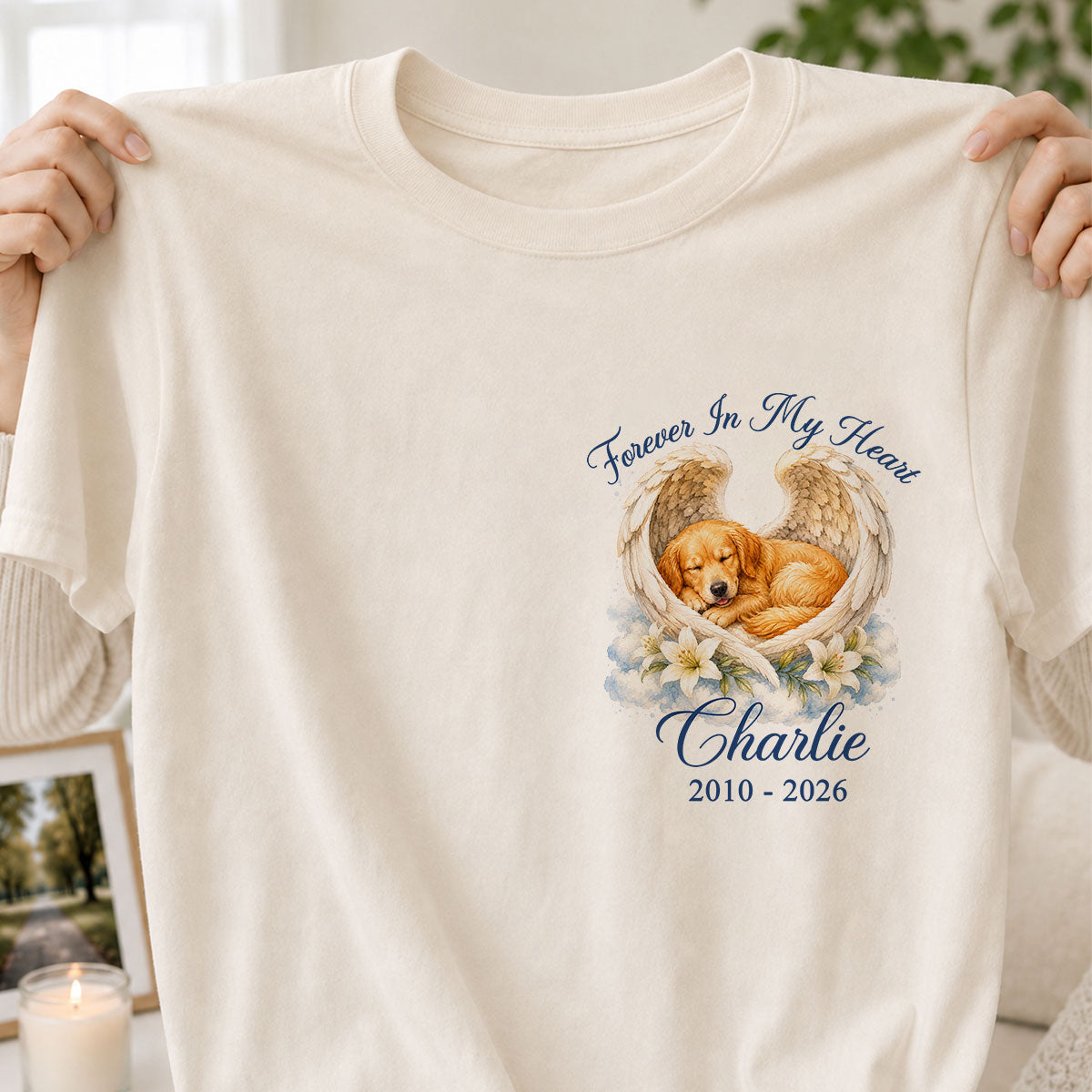 Memorial Upload Dog Cat Custom Photo - Personalized Shirt - Memorial Shirt, Sympathy, Remembrance Gift