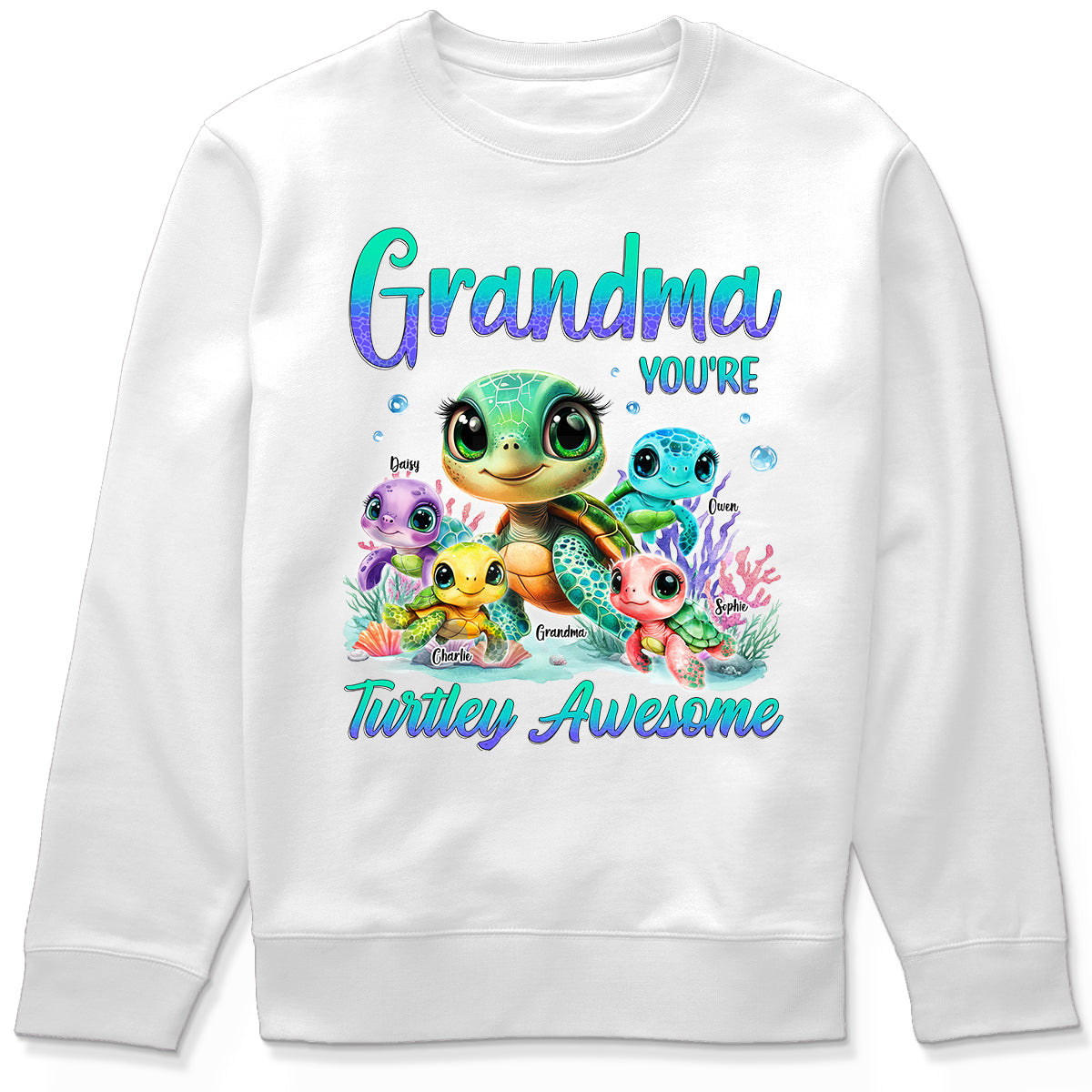 Grandma You're Turtley Awesome Personalized Shirt, Gift for Grandma
