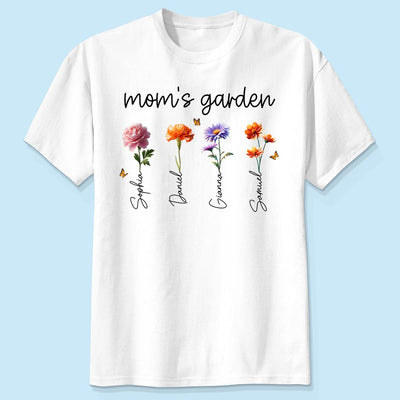 Mom's Garden 3D Effect Birth Month Flower Personalized Shirt