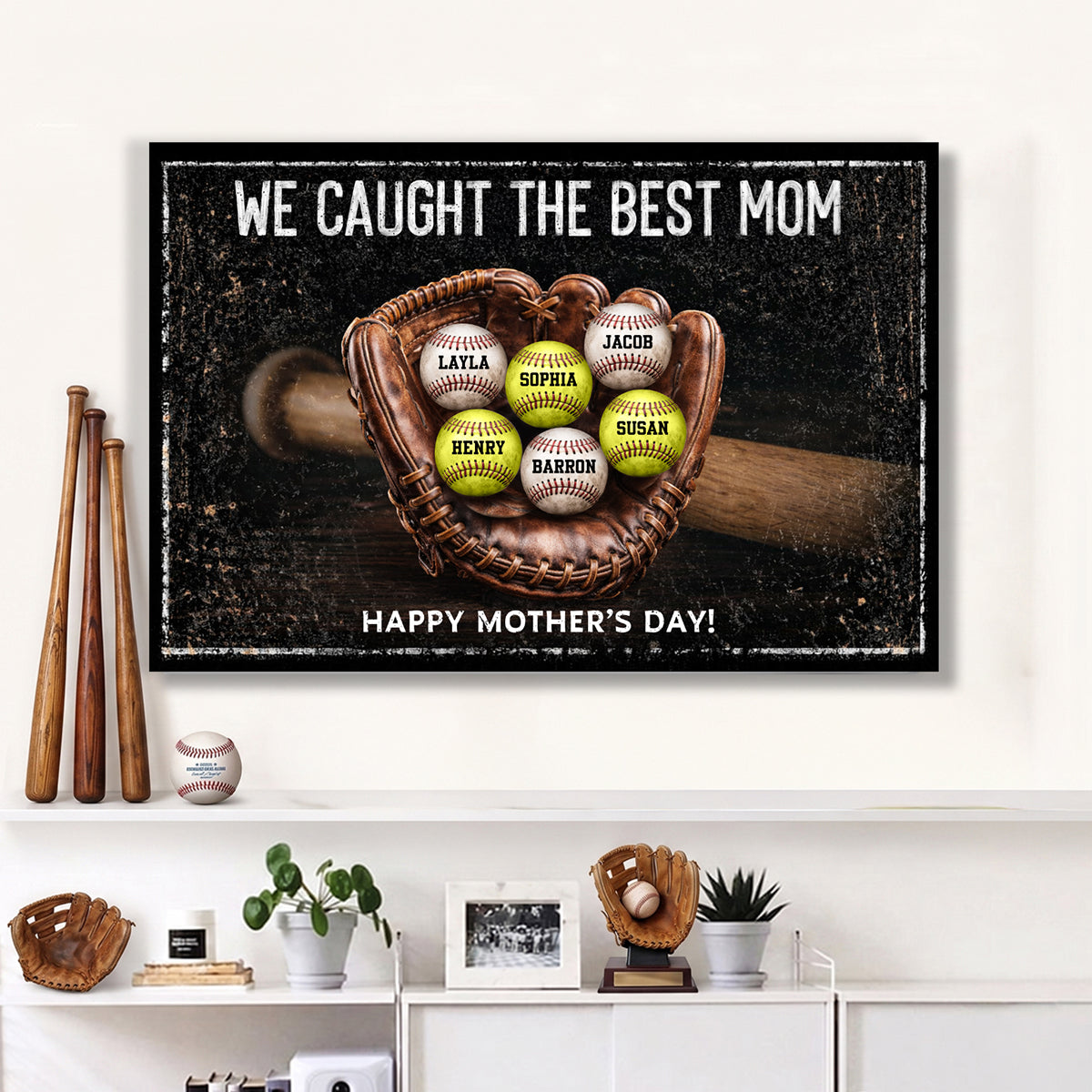 We Caught The Best Mom Dad Grandparents - Personalized Canvas - Heartfelt Gift for Her, for Him