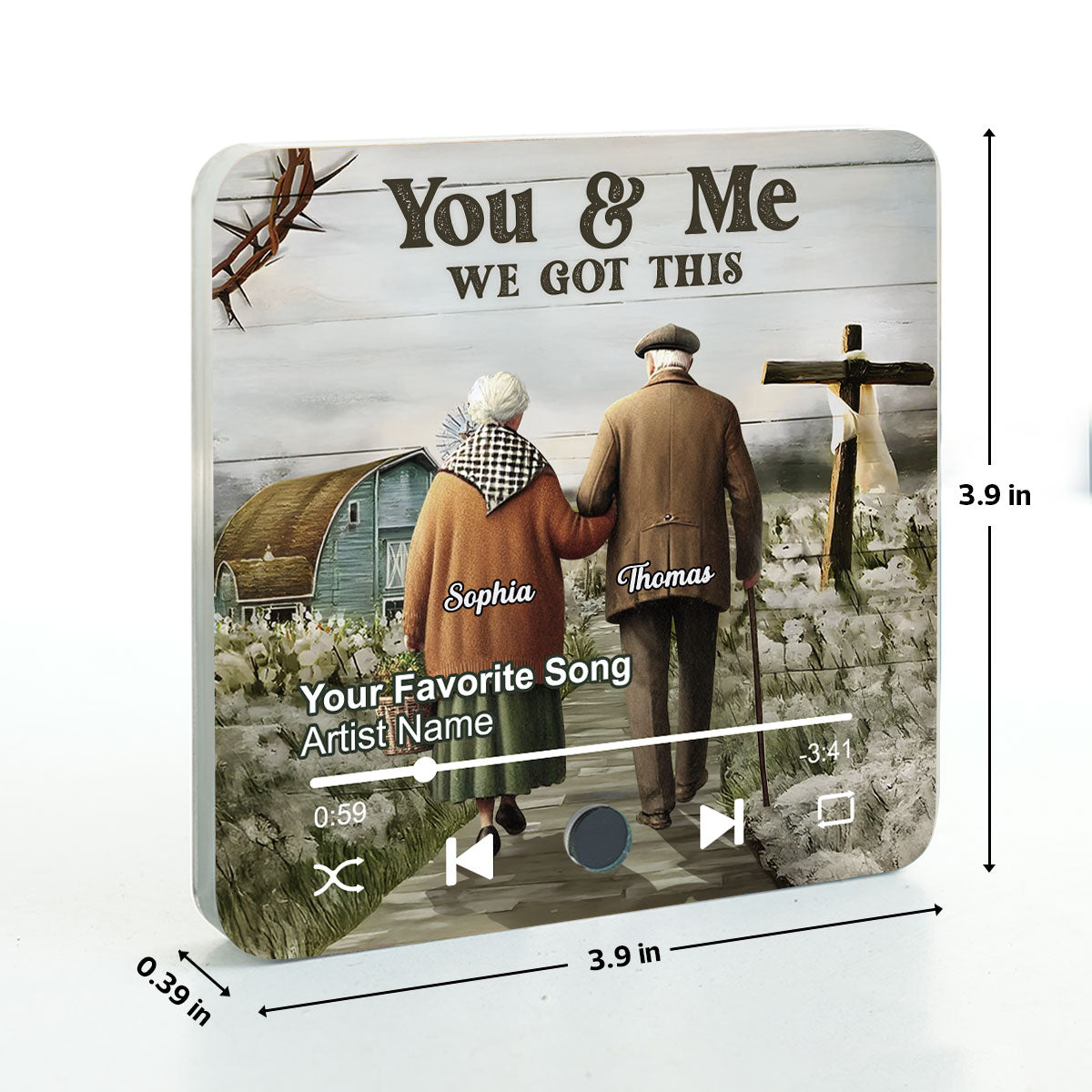 God Knew My Heart Needed You Old Couple Personalized Music Fridge Magnet, Anniversary  Gift For Him, For Her