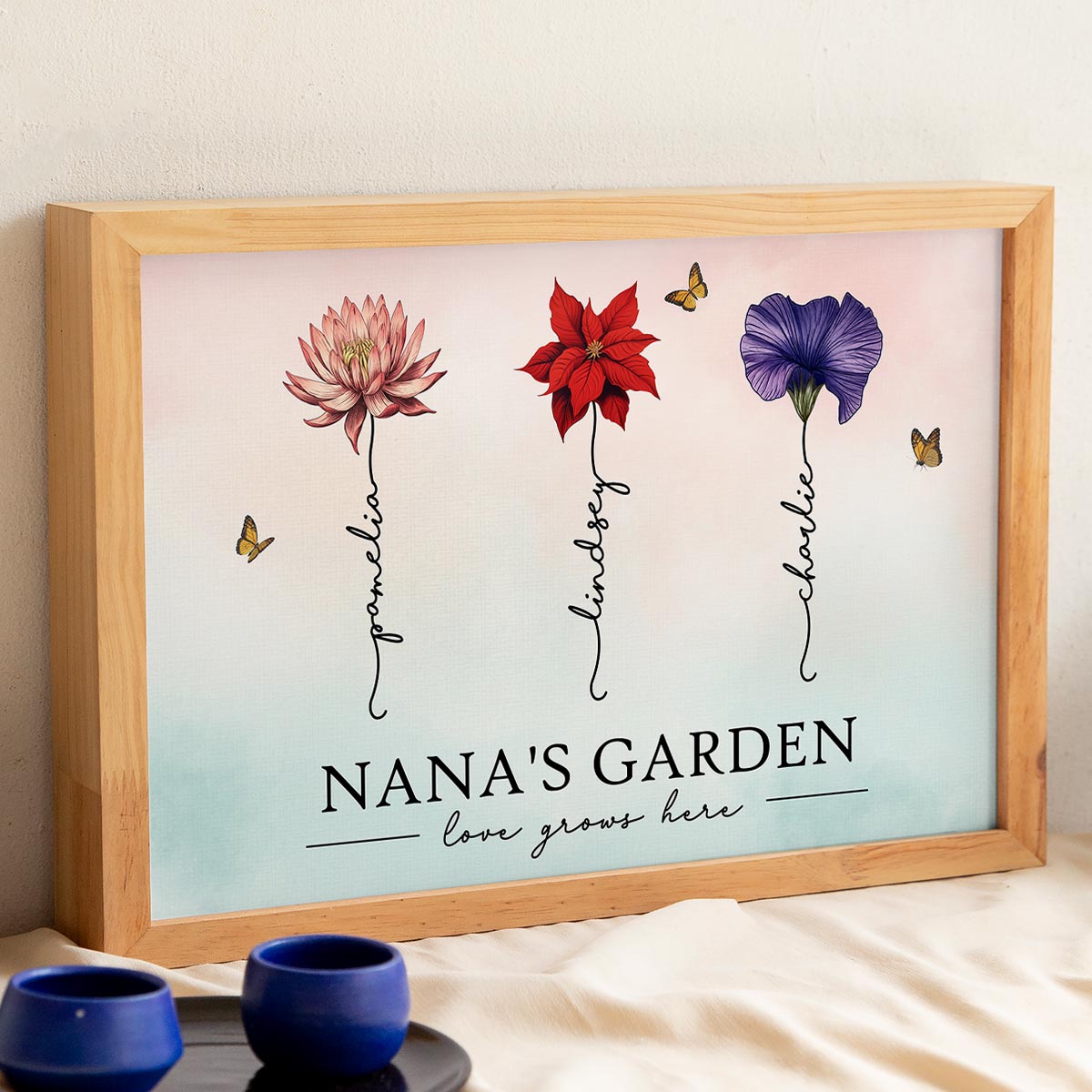 Grandma‘s Garden Love Grows Here Beautiful Birth Month Flowers - Personalized Poster