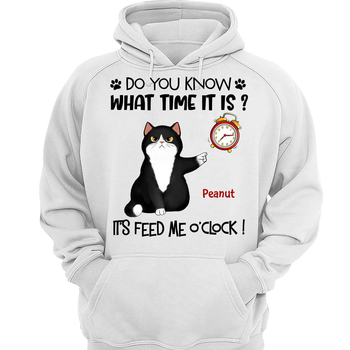 It‘s Feed Me O’clock Grumpy Fluffy Cat Personalized Shirt