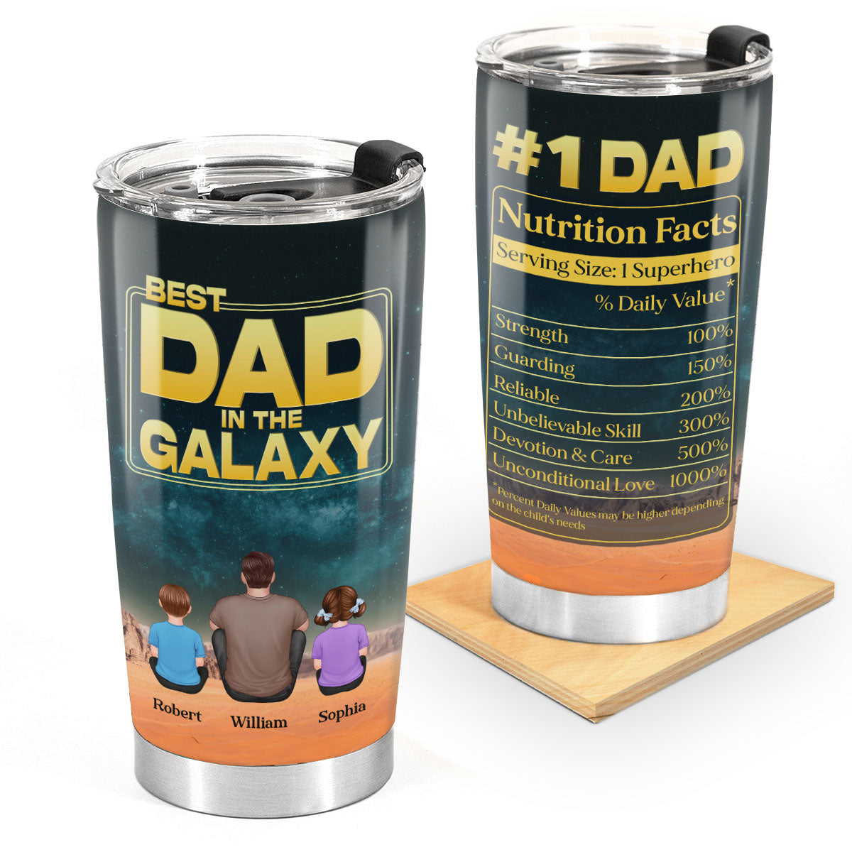 Best Dad In The Galaxy Personalized Tumbler