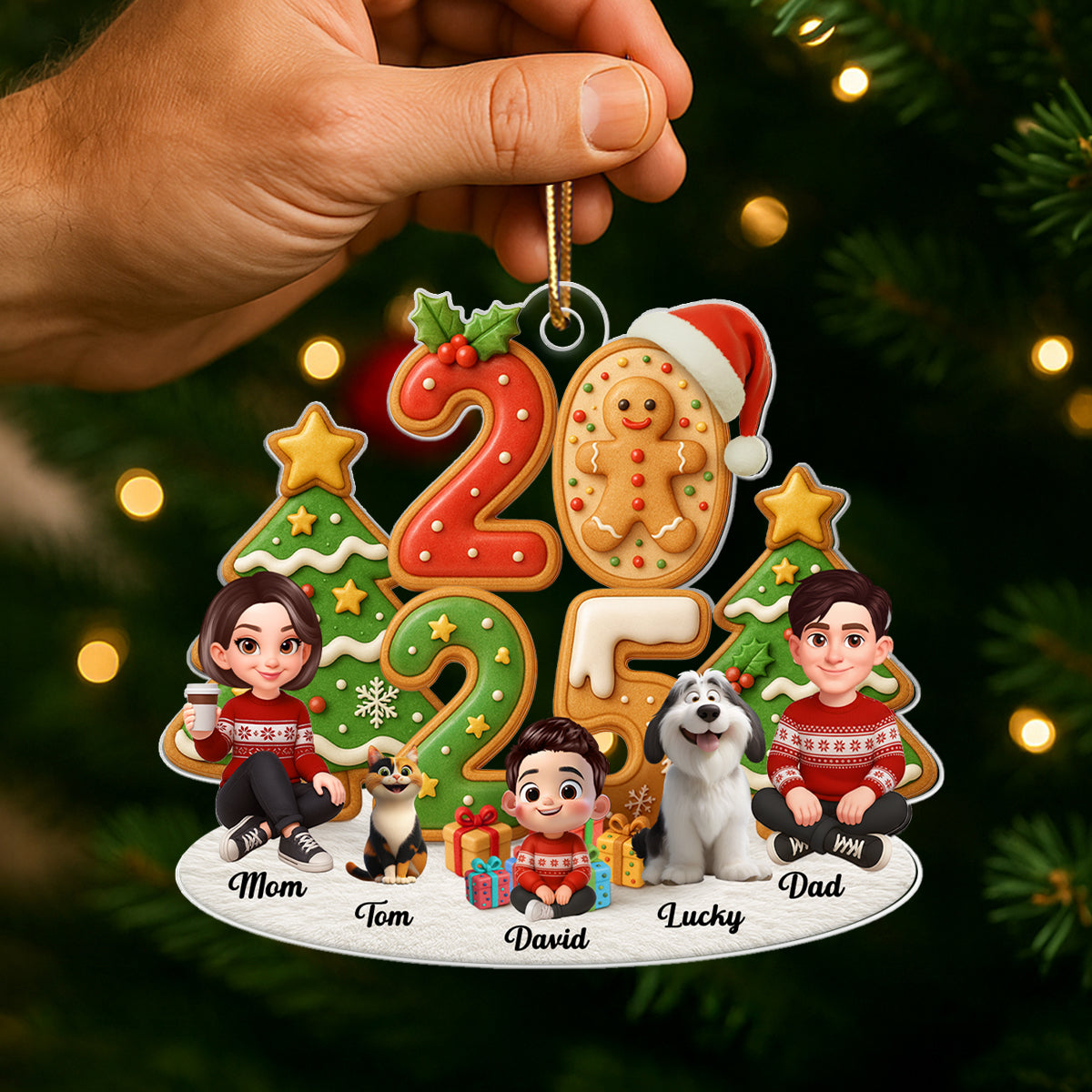 2025 Family Sitting - Personalized Acrylic Ornament - Christmas Gift for Family, for Her, for Him