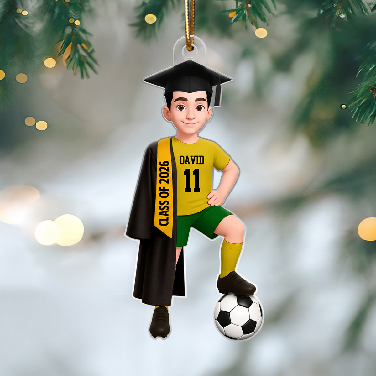 Soccer Boy Girl Senior Graduation - Personalized Acrylic Ornament - Christmas Gift For Son Daughter Grandson Granddaughter