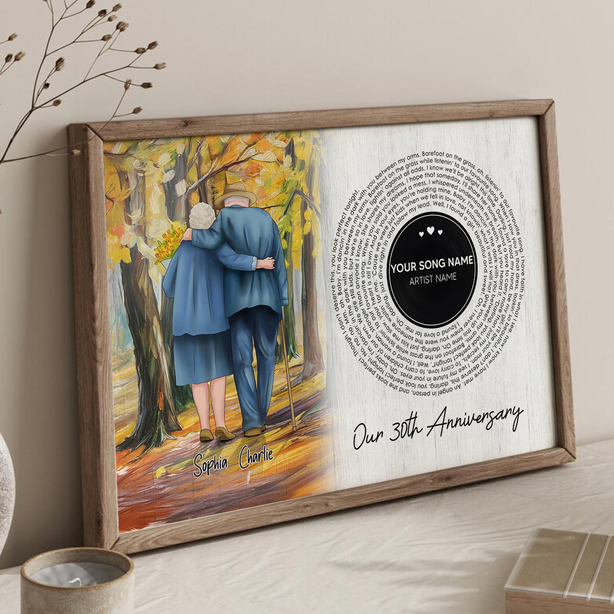 I Want To Grow Old With You Song Lyrics Art Personalized Poster, Anniversary  Gift For Him, For Her