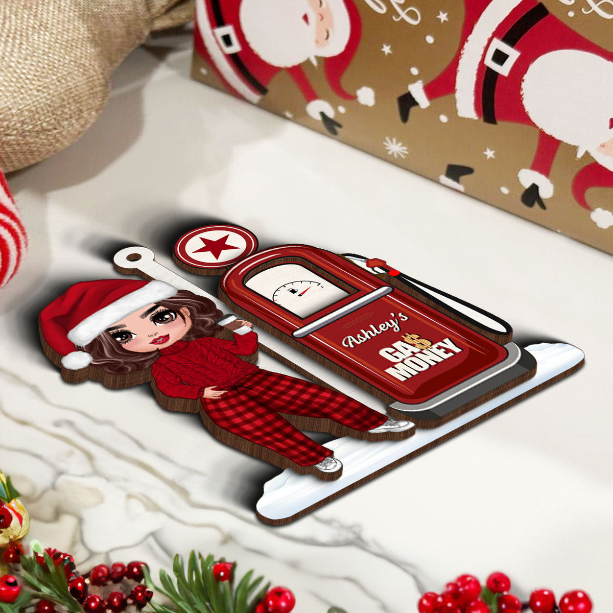 Retro Gas Pump Personalized Gas Money Holder Ornament, Unique Christmas Gift For Teenage Driver, Funny 16 Birthday Gift