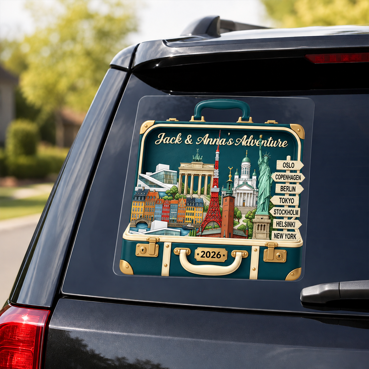 Custom Travel Adventure Suitcase 2D Flat Printed - Personalized Decal - Traveling Destination Keepsake, Christmas Gift For Traveling Lovers