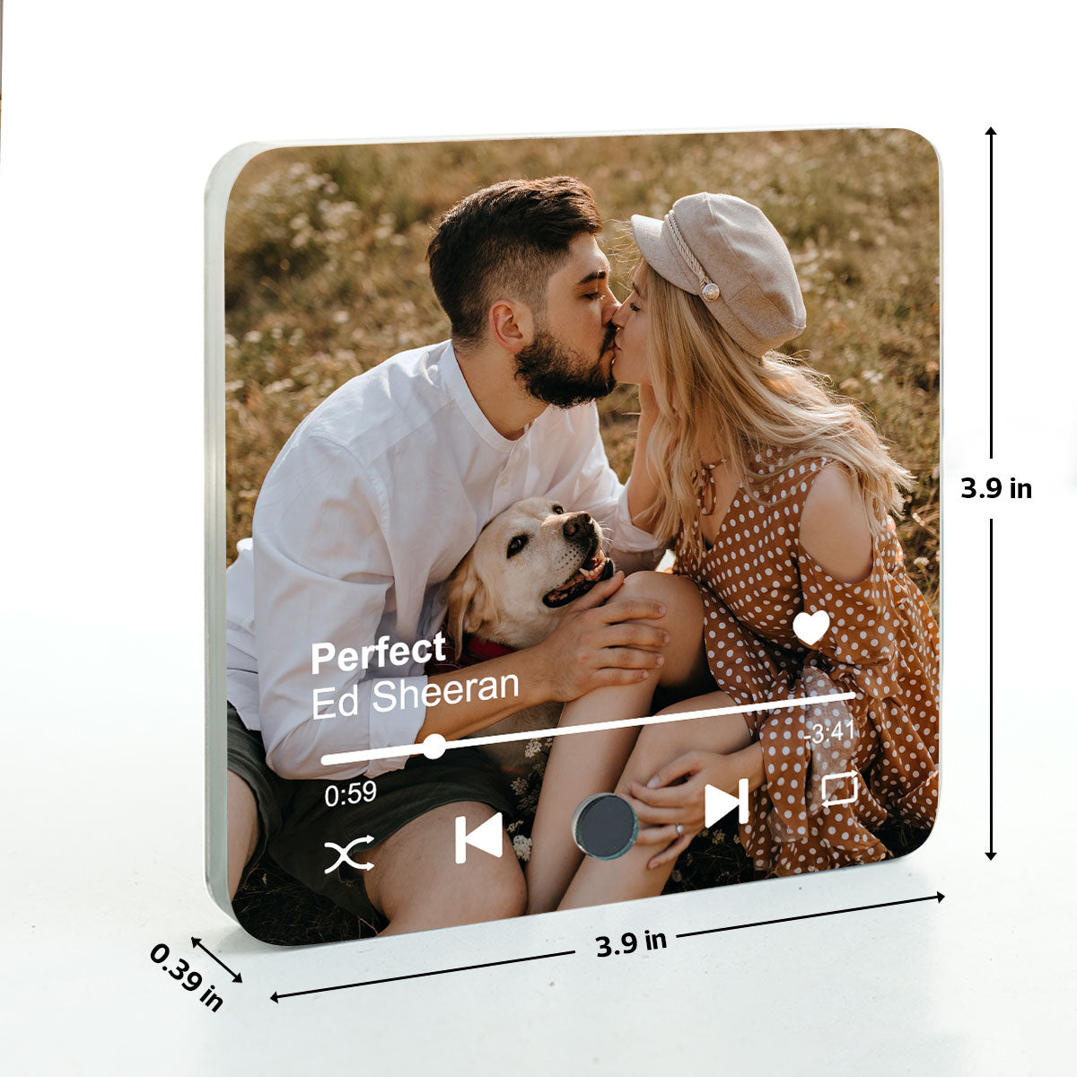 Custom Photo & Favorite Song Personalized Music Fridge Magnet,  Gift For Couple