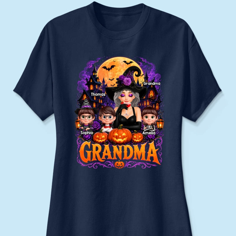 Grandma Witch Magical - Personalized Shirt - Trendy Halloween Tee for Grandma