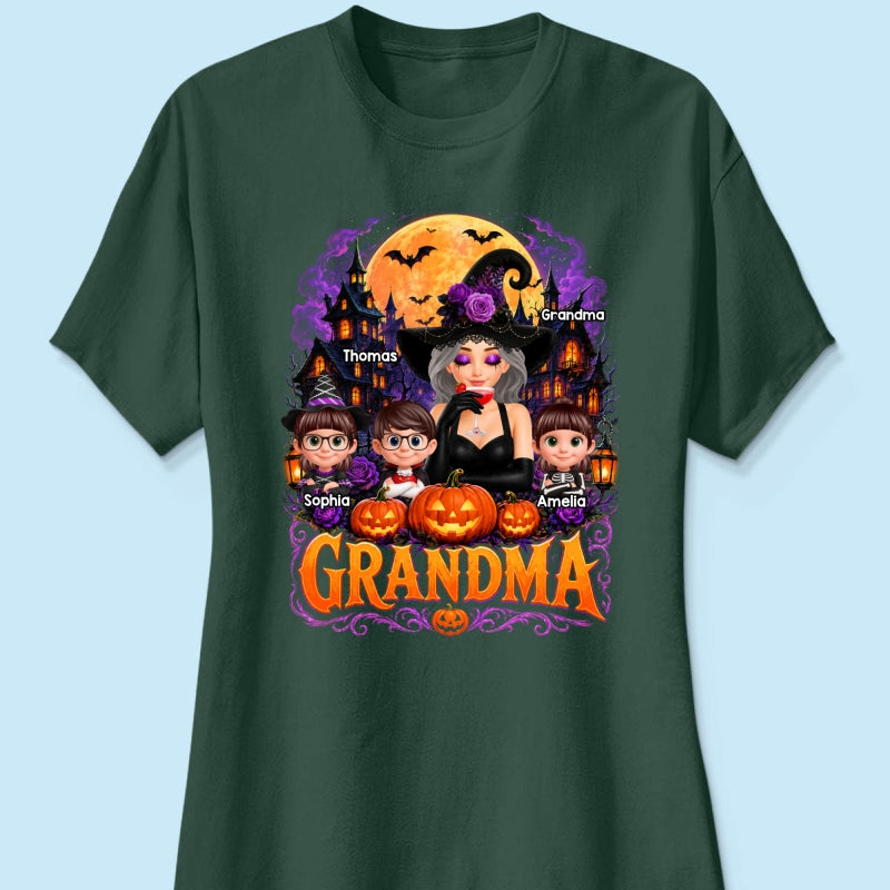 Grandma Witch Magical - Personalized Shirt - Trendy Halloween Tee for Grandma