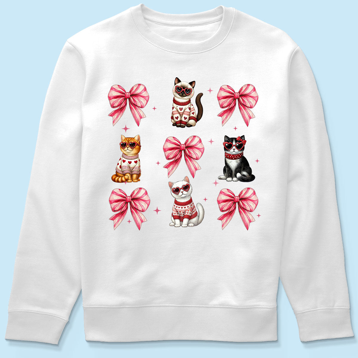 Cat Pink Coquette Heart Love Cat Personalized Shirt, Trendy  Cat Lover Tee, Gift for Cat Moms