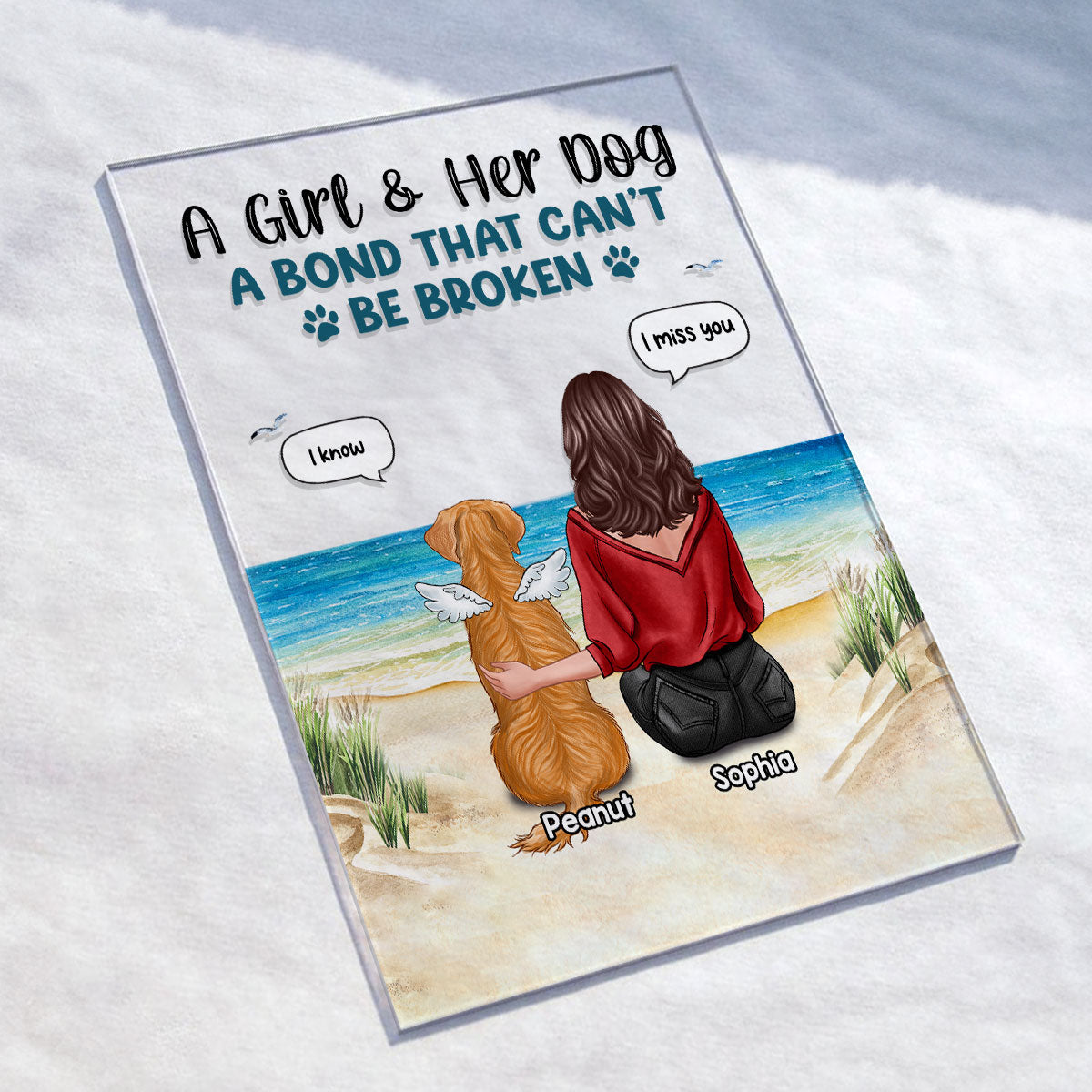 A Bond Can‘t Be Broken Gift For Dog Mom Personalized Acrylic Plaque