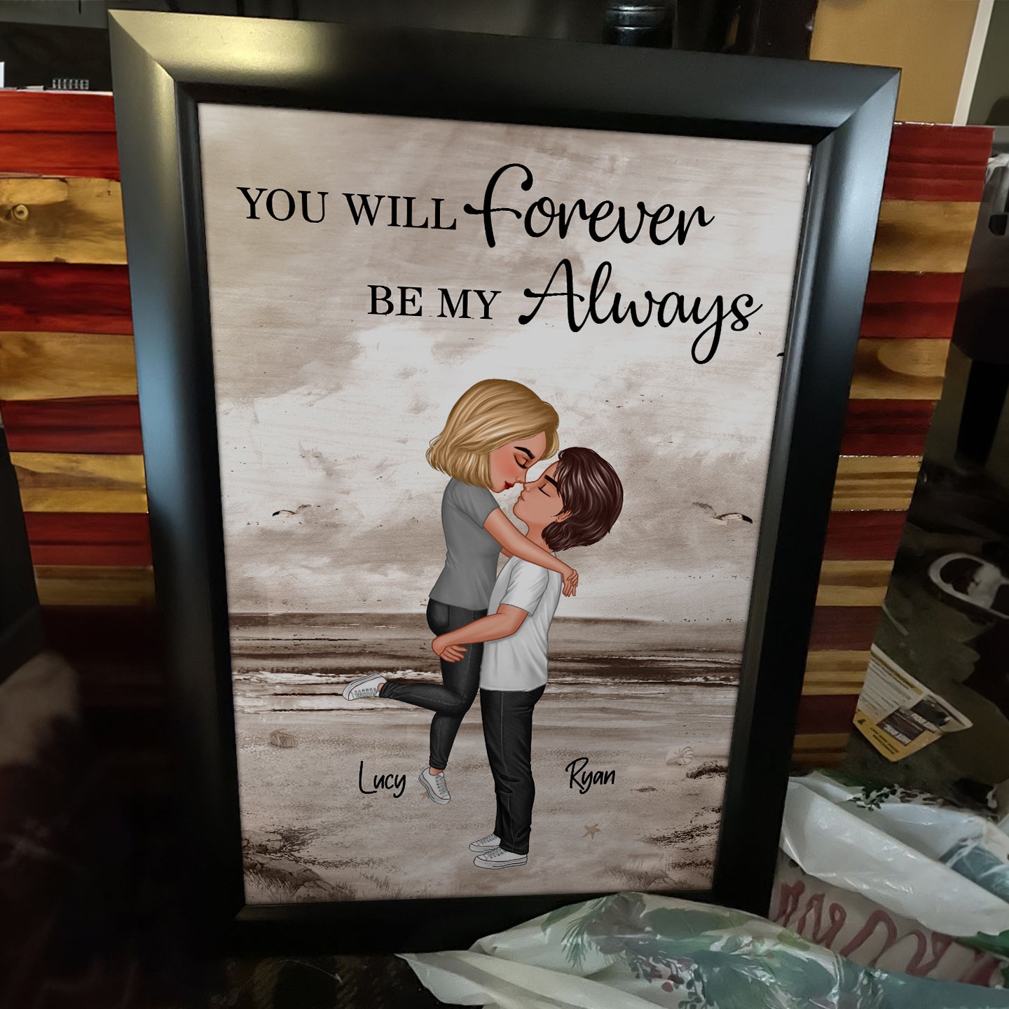 Eternal Love: Retro Romance Poster, Anniversary Gift For Couple