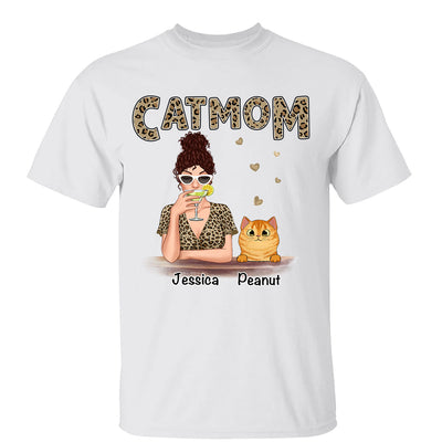 Leopard Shirt Cat Mom Fluffy Cats Personalized Shirt