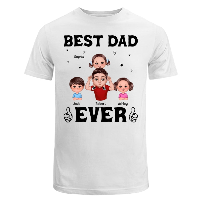 Doll Dad And Kid Piggy Back Best Dad Ever Personalized Shirt