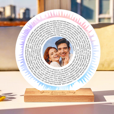 Custom Soundwave Art Spiral Lyrics Personalized Acrylic Song Plaque, Romantic Wedding Gift Anniversary Gift Engagement Gift For Him, For Her