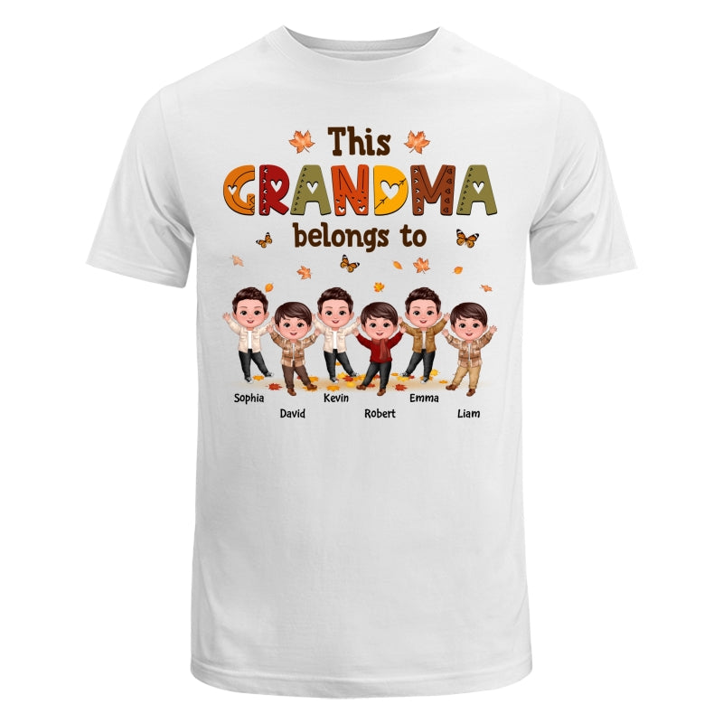 This Grandma Mom Belongs To Fall Season Happ Kids Personalized Shirt