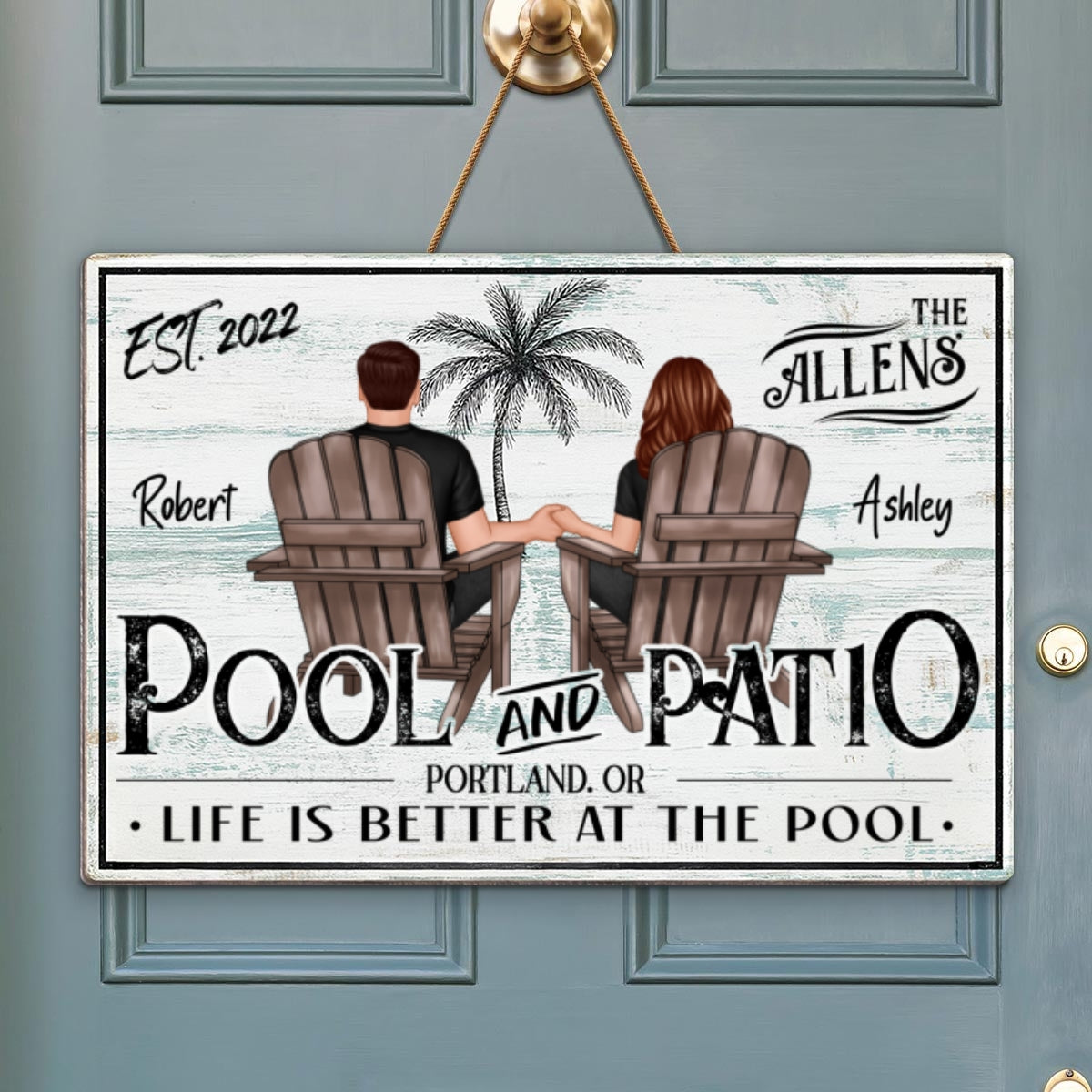 Life Is Better at the Pool Personalized Pool & Patio SignOutdoor Decor, Backyard Pool Decor, Farmhouse Sign