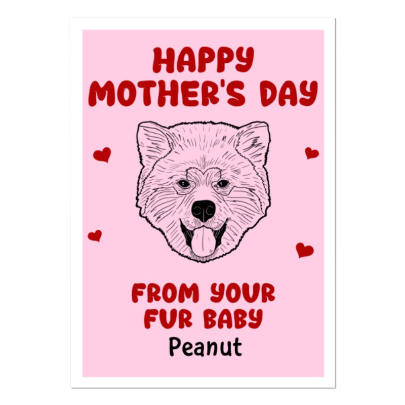 Happy Mother‘s Day From Your Fur Babies Dog Head Outline Personalized Postcard