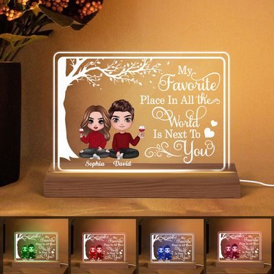 My Favorite Place Doll Couple Sitting Personalized Custom Shape LED Night Light LED Lamp