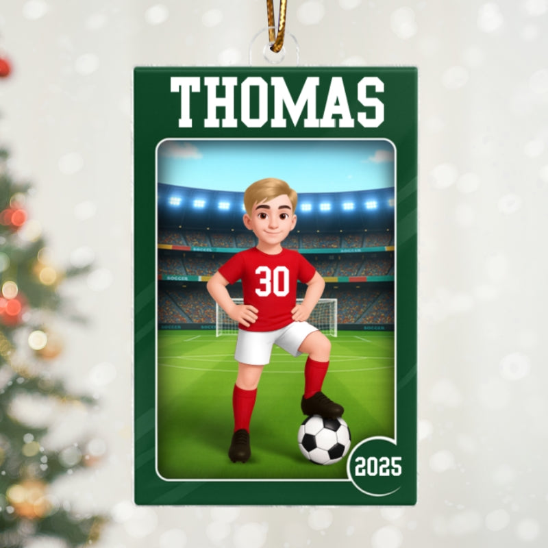 Soccer Boy Girl 3D Effect Action Figure - Personalized Acrylic Ornament