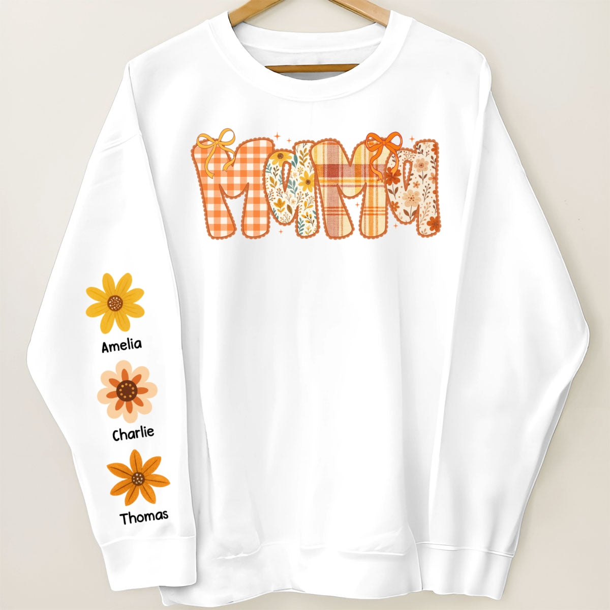 Preppy Retro Floral Fall - Personalized Sweatshirt - Fall Cozy Gift