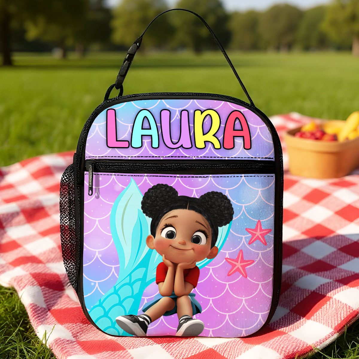 Unicorn Mermaid Theme Personalized Insulated Lunch Box for Girl Toddler, Keep Your Child’s Meals Fresh & Safe All Day