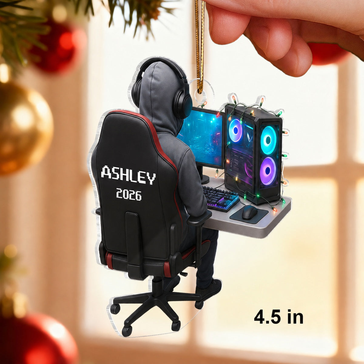 Custom Gamer Name - Personalized Acrylic Ornament - Christmas Gift for Gamers, Teen Boy, Teen Girl