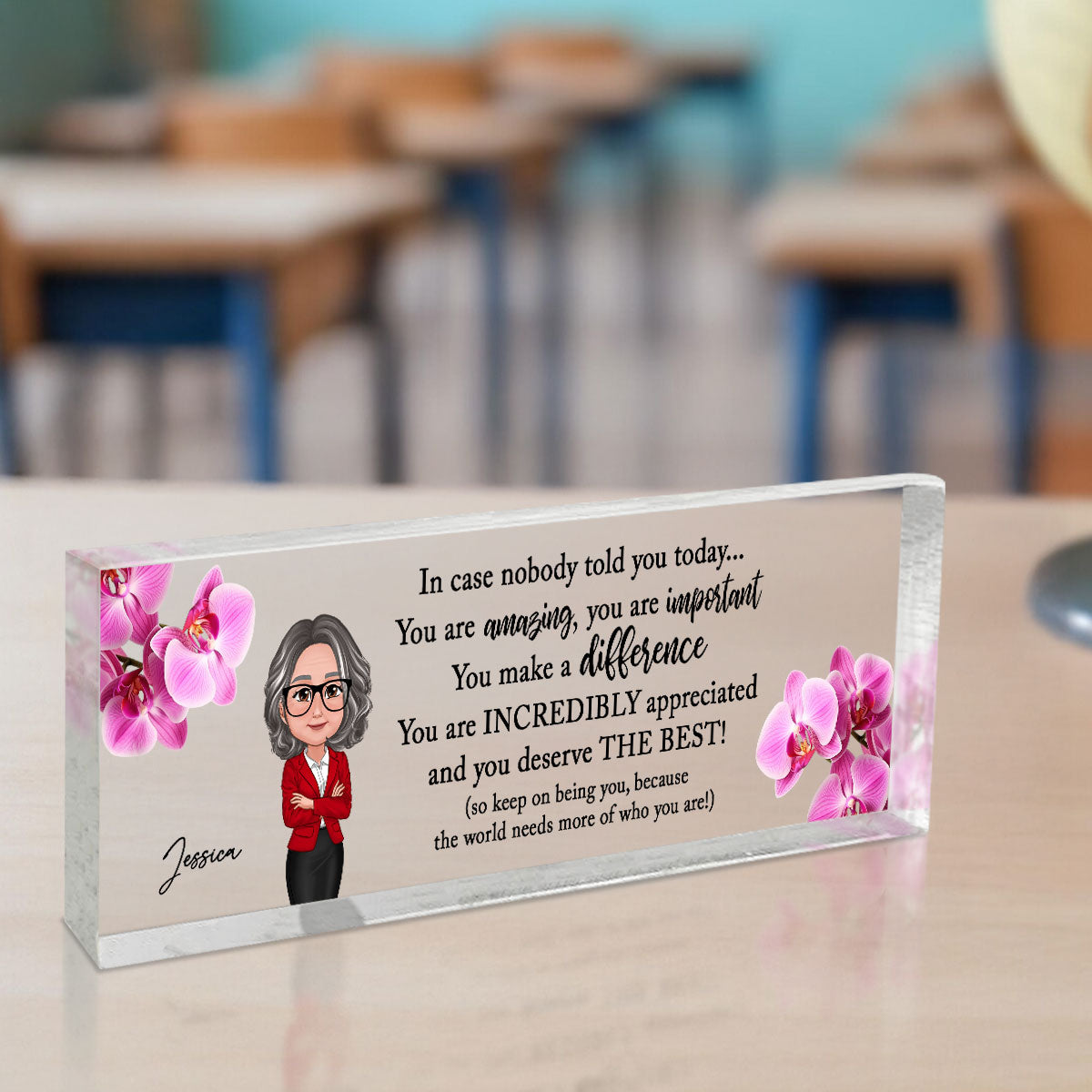 You Are Incredibly Appreciated Coworker Colleagues Affirmations Personalized Acrylic Desk Name Plate, Teacher Appreciation Gift, Retirement Gift For Coworkers, Boss, Teachers