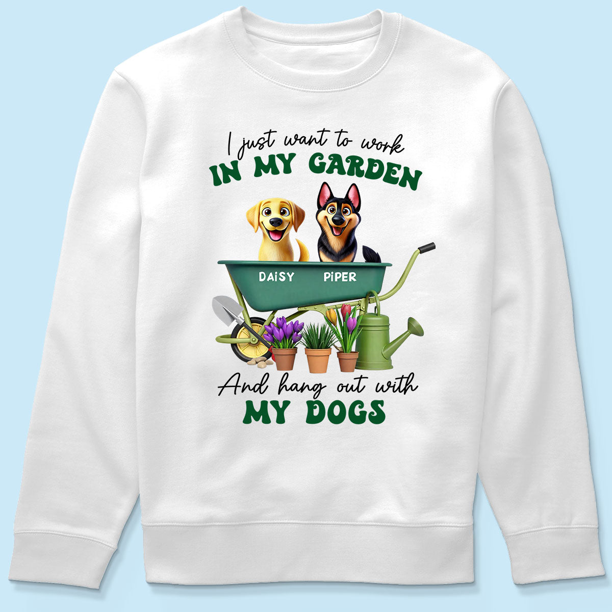 Work In Garden And Hang Out With My Dogs Personalized Shirt, 3D Cute Dogs