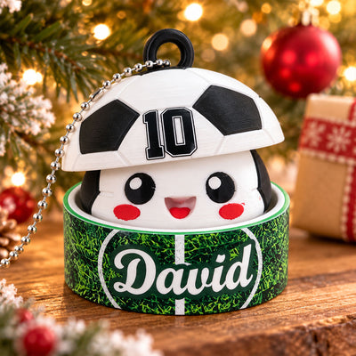 Custom Soccer Cute Dumpling - Personalized 3D Printed Soccer Figurine Ornament - Christmas Gift for Daughter, Son, Grandkids