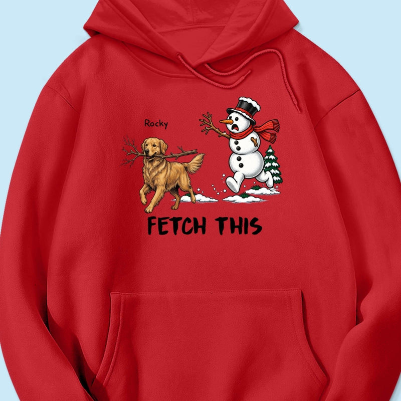 Dog Steal Snowman Hand Running Upload Pet Photo - Personalized Shirt - Funny Christmas Gift For Dog Lovers