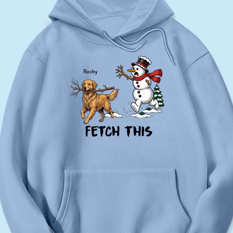 Dog Steal Snowman Hand Running Upload Pet Photo - Personalized Shirt - Funny Christmas Gift For Dog Lovers