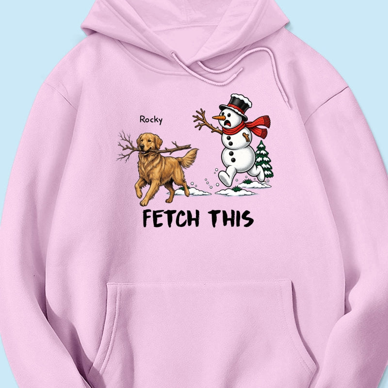 Dog Steal Snowman Hand Running Upload Pet Photo - Personalized Shirt - Funny Christmas Gift For Dog Lovers