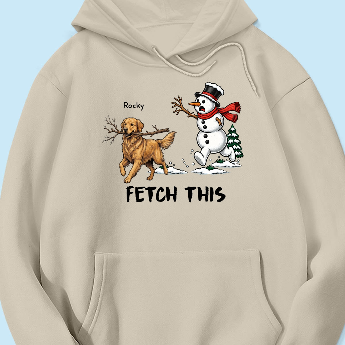 Dog Steal Snowman Hand Running Upload Pet Photo - Personalized Shirt - Funny Christmas Gift For Dog Lovers