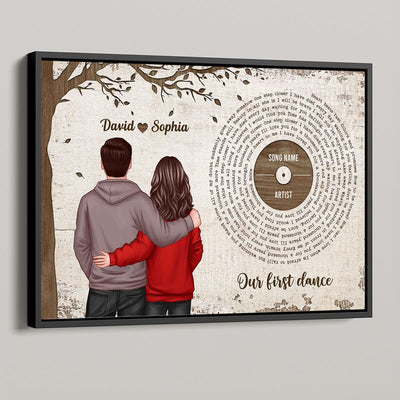 Favorite Place In The World Couple Back View Favorite Song Vinyl Lyrics Personalized Poster, Gift For Him, For Her, For Valentine's Day