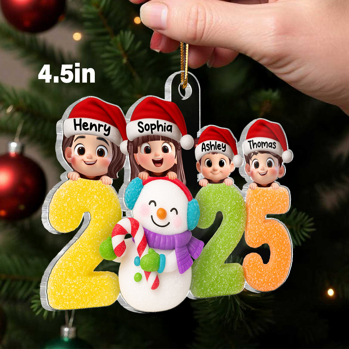 Grandkids Sweat Candy 2025 - Personalized Acrylic Ornament
